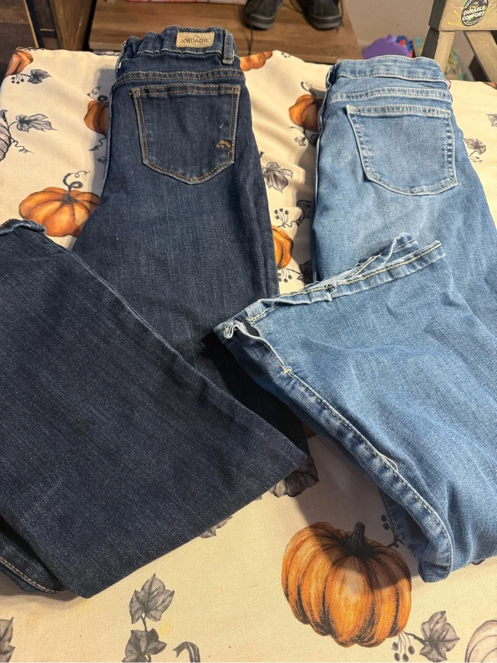Girls youth gap jeans and a pair of Walmart -Pack Jeans — Dark Blue & Light Blue